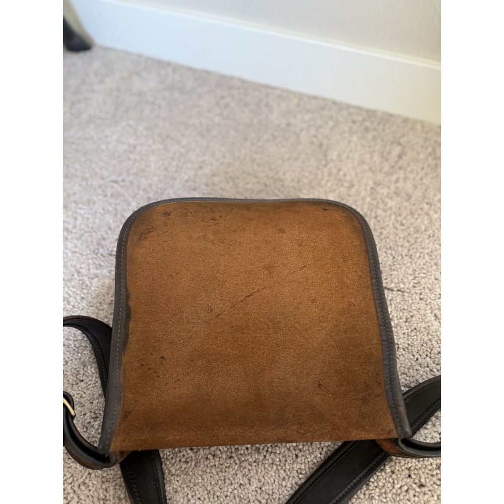 RARE Coach NYC Vintage Full-Grain Leather Messenger Crossbody Saddle Brown Flap - Picture 7 of 12